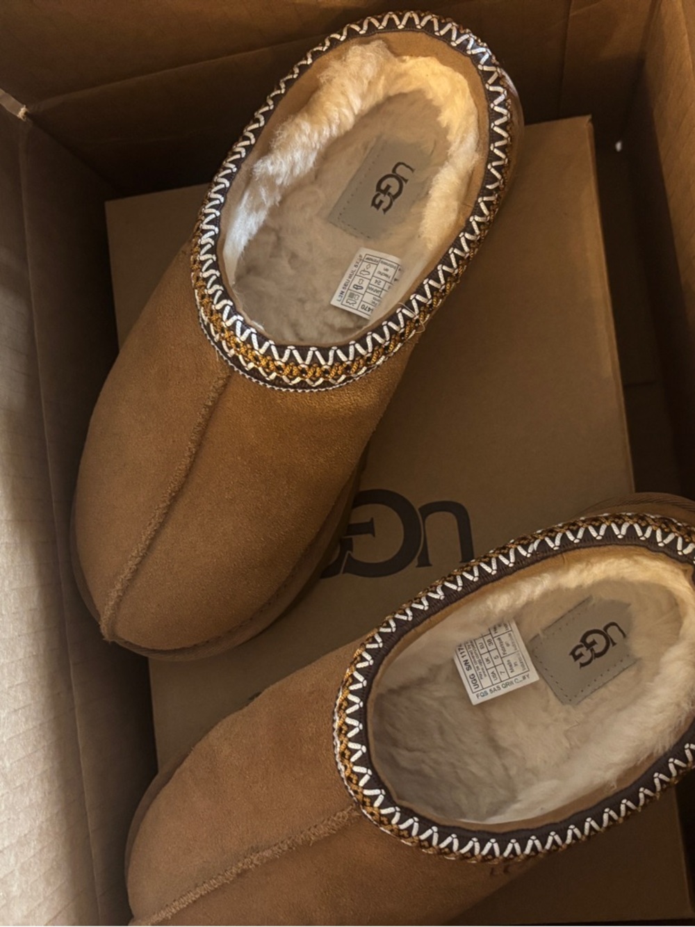 UGG Chestnut Brown Shearling Moccasin Slippers